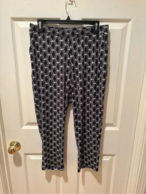 Sunwoo Black & White Geometric Print Pants